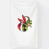 クリスマスドラゴンフライサンタハットおもしろいクリスマスキッズ 横断幕 (縦)