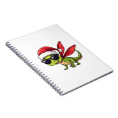 クリスマスドラゴンフライサンタ帽面白いXmas子供 ノートブック (右側)