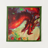 クリスマスドラゴン1 タペストリー (正面(横))