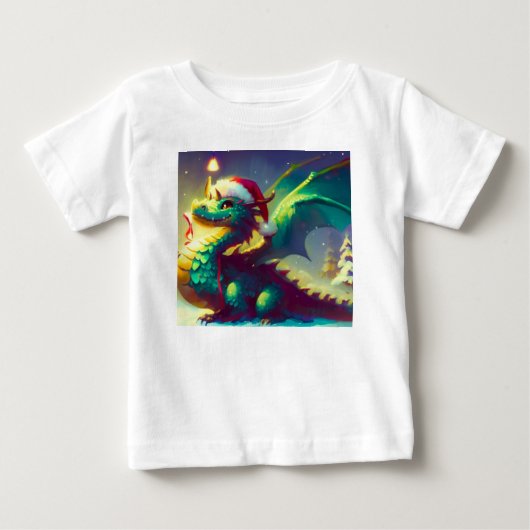 クリスマスドラゴン3 ベビーTシャツ (正面)