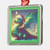 クリスマスドラゴン3 メタルオーナメント (左)