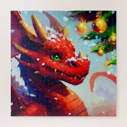 クリスマスドラゴン(2) ジグソーパズル (縦)