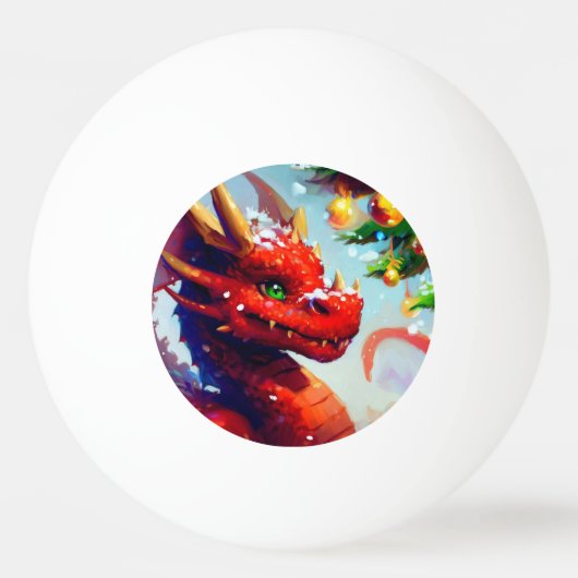 クリスマスドラゴン(2) 卓球ボール (正面)