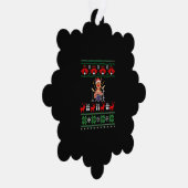 クリスマスドラマーのトナカイ オーナメントカード (右)