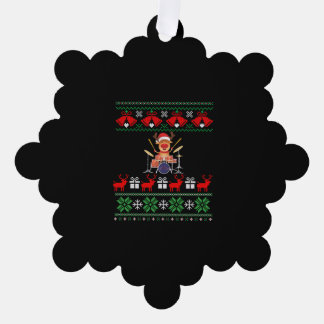 クリスマスドラマーのトナカイ オーナメントカード