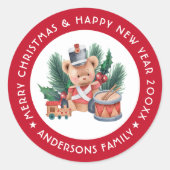 クリスマスドラマーの少年の作文 ラウンドシール (正面)