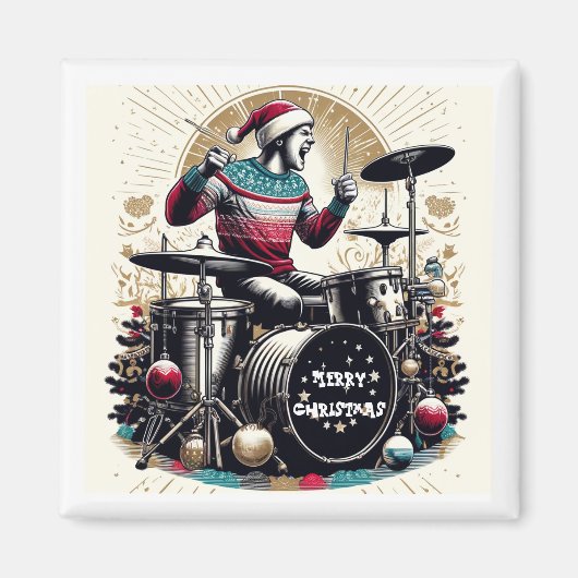 クリスマスドラマー冷蔵庫用マグネット マグネット (正面)