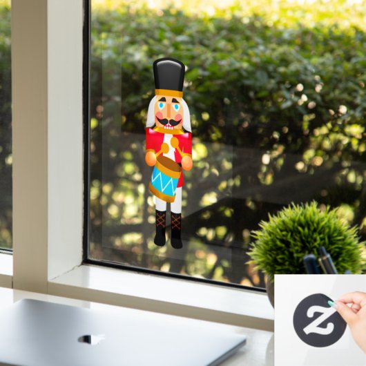 クリスマスドラマー男の子くるみ割り窓が貼り付く ウィンドウサイン (オフィス)