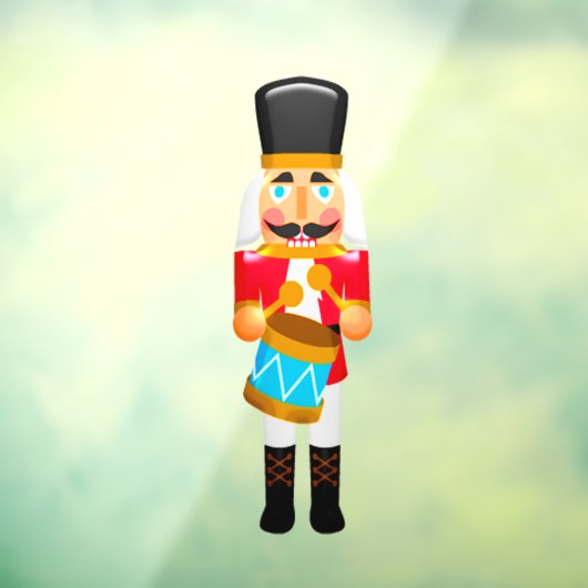 クリスマスドラマー男の子くるみ割り窓が貼り付く ウィンドウサイン (シート3)