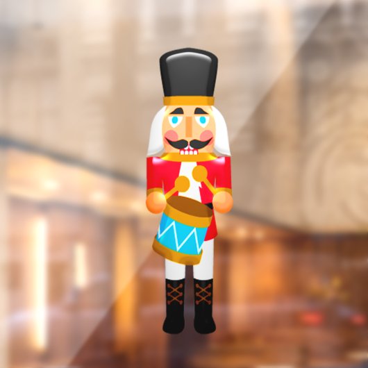 クリスマスドラマー男の子くるみ割り窓が貼り付く ウィンドウサイン (シート2)