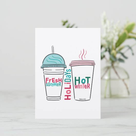 クリスマスドリンクお気に入りのを選択する ノートカード (スタンド正面)