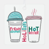 クリスマスドリンクお気に入りのを選択する メタルオーナメント (正面)