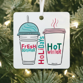 クリスマスドリンクお気に入りのを選択する メタルオーナメント