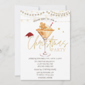 クリスマスドリンクのジンジャーブレッドのクッキーの星 招待状 (正面)