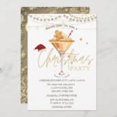 クリスマスドリンクのジンジャーブレッドのクッキーの星 招待状 (正面/裏面)