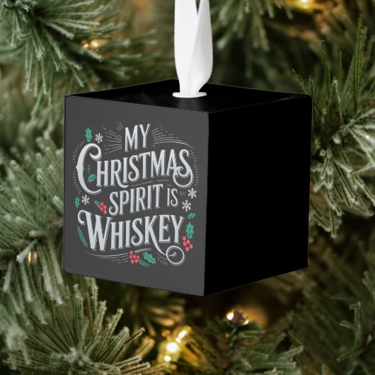 クリスマスドリンクウイスキー愛好家ドリンカーことわざ キューブオーナメント (ツリー)