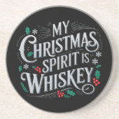 クリスマスドリンクウイスキー愛好家ドリンカーことわざ コースター (正面)