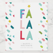 クリスマスドリンクカラフルおもしろいブライトファララ ワインラベル (シングルラベル)