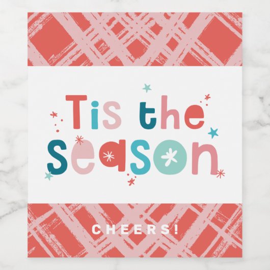 クリスマスドリンクカラフルおもしろい引用文 ワインラベル (シングルラベル)