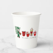 クリスマスドリンクコーヒーとサンタクロース賛美 紙コップ (正面)