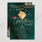 クリスマスドリンクジンジャーブレッドクッキーのクリスマスパーティー 招待状 (正面/裏面)