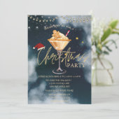 クリスマスドリンクジンジャーブレッドクッキーブルークリスマス 招待状 (スタンド正面)