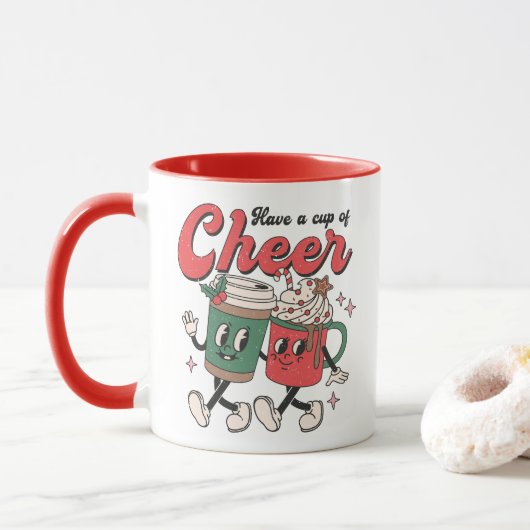 クリスマスドリンク：応援一杯 マグカップ (ドーナツ)