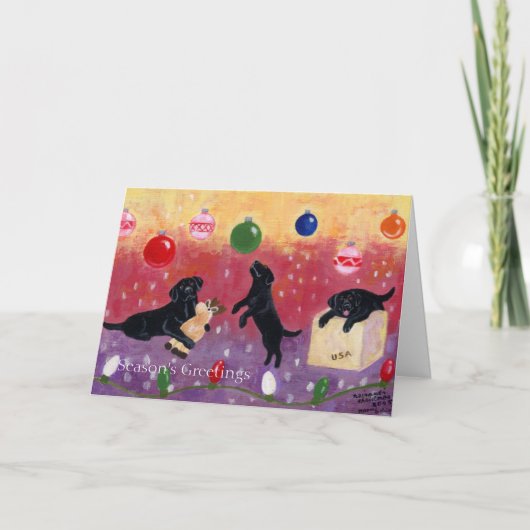 クリスマスドリーミングブラックラブラドール シーズンカード (正面)