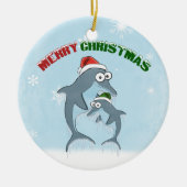 クリスマスドルフィンオーナメント（両面） セラミックオーナメント (正面)