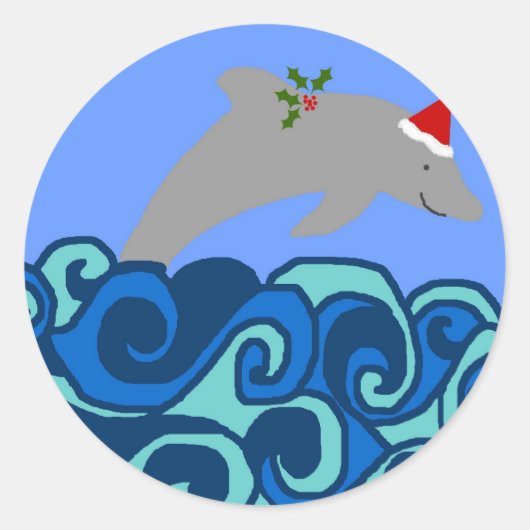 クリスマスドルフィンシール ラウンドシール (正面)