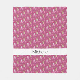 クリスマスドワーフとトナカイに手袋 フリースブランケット