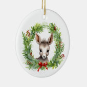 クリスマスドンキーウィズホリデーリース セラミックオーナメント (右)