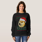 クリスマスドージミーム柴犬サンタおもしろい醜いシュエ スウェットシャツ (正面フル)