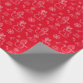 クリスマスドードルおもしろい雪だるま ラッピングペーパー (角)