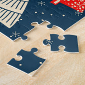 クリスマスドードルの木、シームレスな冬のパターン。 ジグソーパズル (側面)