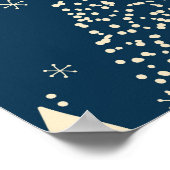 クリスマスドードルの木、シームレスな冬のパターン。 ポスター (角)