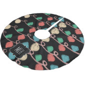 クリスマスドードルストリングライツファミリーイニシャル ブラッシュドポリエステルツリースカート (アングル)