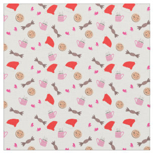 クリスマスドードルズパターンデザイン ファブリック
