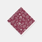 クリスマスドードルズパープルメリークリスマス スタンダードカクテルナプキン (角)