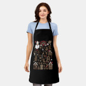 クリスマスドードレスレトロホリデーヴィンテージツリー エプロン (着用した状態)