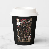 クリスマスドードレスレトロホリデーヴィンテージツリー 紙コップ (正面)