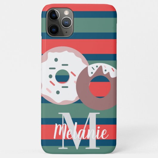クリスマスドーナツとストライプクリスマスホリデー Case-Mate iPhoneケース (裏面)