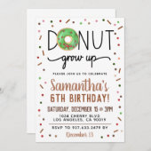 クリスマスドーナツの成長誕生日招待状 招待状 (正面/裏面)
