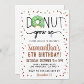 クリスマスドーナツの成長誕生日招待状 招待状 (正面/裏面)