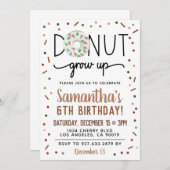 クリスマスドーナツの成長誕生日招待状 招待状 (正面/裏面)