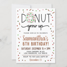 クリスマスドーナツの成長誕生日招待状 招待状