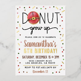 クリスマスドーナツの成長誕生日 箔招待状