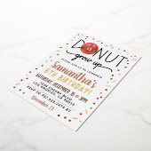 クリスマスドーナツの成長誕生日 箔招待状 (回転した状態)