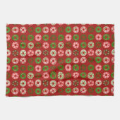 クリスマスドーナツホリデートリートパターン キッチンタオル (横)