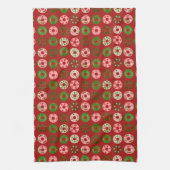 クリスマスドーナツホリデートリートパターン キッチンタオル (縦)